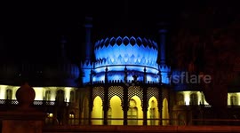 Brighton's Royal Pavilion lights up in Ukraine flag colors for invasion anniversary