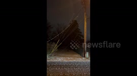 US winter storm: Power lines break in Upstate New York