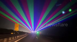 Glaring LASERS used to prevent drivers from falling asleep on Chinese highway