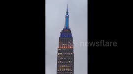 Empire State Building lights up in colours of Ukrainian flag before invasion anniversary