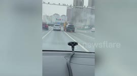 BYD electric car bursts into flame on highway in China