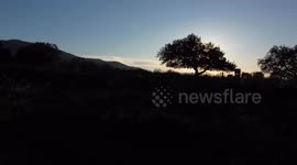 Atardecer en el monte, atardecer con arboles, atardecer en españa.