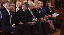 Boris Johnson, Vadym Prystaiko and Sadiq Khan attend service at Ukrainian Catholic Church in London