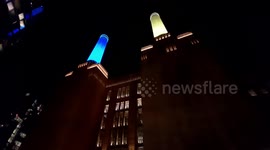 Battersea Power Station turns yellow and blue as London marks 1 year since Russia invaded Ukraine