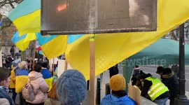 Ukraine Protest takes place a year after the invasion of Ukraine