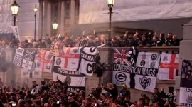 Newcastle's Toon Army takeover Trafalgar Square ahead of Carabao Cup final at Wembley on Sunday