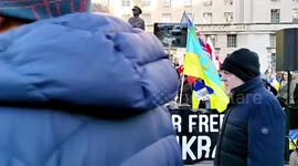 Ukrainian demonstration: A years and a day since Russia invasion of Ukraine, London, UK