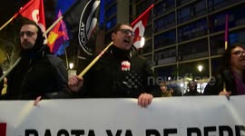 Manifestación contra el Código Penal que refuerza las leyes represivas en Madrid, España.
