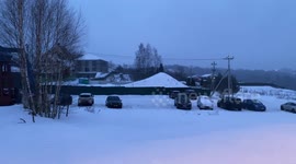 snowy winter in cold Russia