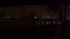 A severe thunderstorm accompanied with a tornado passes through Norman, Oklahoma, USA