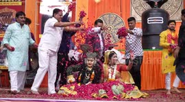 Radha Krishna Vrindavan Holi Dance during color festival celebrations In India