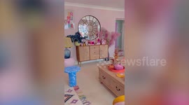 Woman turned her home into a pastel pink palace by painting every room and saving £10k with DIY
