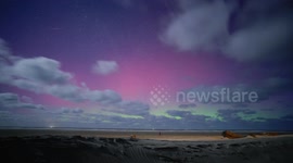 Stunning timelapse of northern lights dancing in night sky above the Netherlands