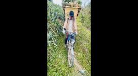 Vietnamese workers carry baskets of pineapples weighing 120kg over mountains