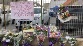 Residents of Crotone, Italy, lay flowers for victims of migrant ship wreckage