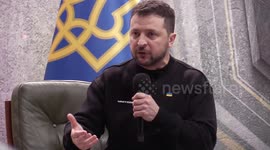 Ukrainian President Volodymyr Zelenskiy news conference to the Russia Ukraine envasion one year anniversary in Kyiv, Ukraine