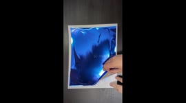 Satisfying ASMR peel of a hand drawn and hand foiled portrait of a French Bulldog