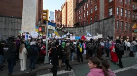 Ukraine War Protest On One-Year Anniversary Of Russian Invasion In NY, US