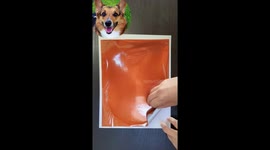 Satisfying ASMR peel of JoyousJoyfulJoyness' stunning foiled portrait of the cute Corgi named Neil