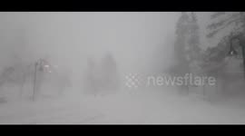 US: Storm System Brings Blizzard Conditions To Lake Tahoe Area