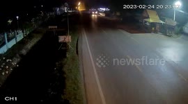 Out-of-control truck crashes into gazebo outside home in Thailand