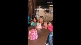 Birthday girl sees cake in everything, everywhere all at once after family's rowdy prank