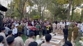 Songs at the funeral for Israelis killed in shooting attack in Jerusalem, Israel