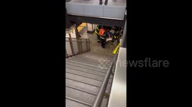 Person hit by subway train in New York, USA