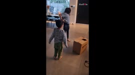 Kids don't even take a second to fall in love with their adorable new puppy