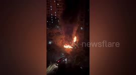 More than 100 electric scooters burnt as huge fire breaks out in shed in China