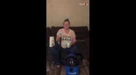 'I taste like a biscuit!' - Husband coughs out flour following wife's hilarious vacuum prank