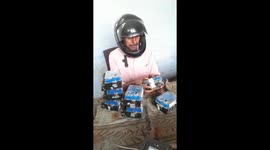 As roof crumbles, power department staff works with helmets on their heads