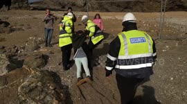 Trouble with paradise, A Luxury development involves damaging the environment, protesters dragged. Newquay Cornwall UK
