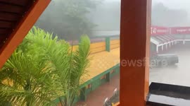 Cyclone Judy hitting this morning Vanuatu capital Port Villa