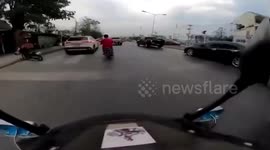 Dramatic police chase to catch motorcycle rider 'on drugs'