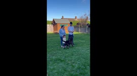 Dad-to-be has trouble setting off the confetti cannon during gender reveal