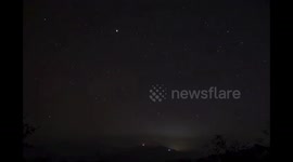Photographer shoots a time-lapse star trail in China