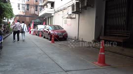 Authorities vow to fine residents who reserve parking spaces with objects in Thailand