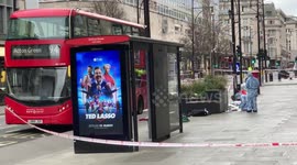 Forensic officers work at stabbing scene on Oxford Street, London