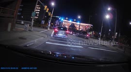 Reckless Driving: Driver Breaks Traffic Rules and Gets Sideswiped by Another Vehicle