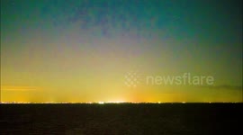 Northern Lights seen above light pollution from Kent, UK