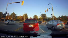 Crash: Silver Car and Motorcycle Collide Resulting in a Horrible Traffic Accident