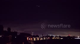 Jupiter close to Venus in the night sky above Kent, UK