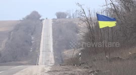 Destroyed Russian armoured vehicles litter the Donetsk region of Ukraine