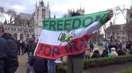 Freedom for Iran protest outside Parliament - Westminster, London