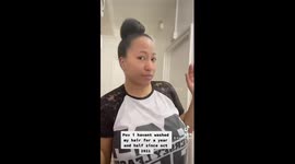 London woman shows process of washing hair for first time in 18 months