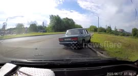 Accident: Car Rammed by Speeding Vehicle While Taking an Exit