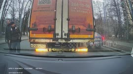 Accident: Car Gets Hit as a Truck Reverses to Give Way to Ambulance