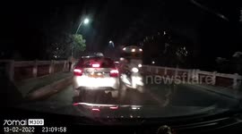 Reckless Driving: Drunk Rider Cuts Traffic Resulting in a Double Collision
