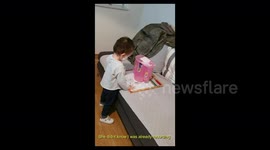 This is a video of my daughter when she was litle and she did something funny that me and my wife didnt expect